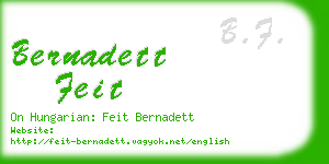 bernadett feit business card